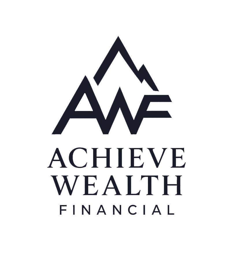 Achieve Wealth Financial logo with mountain symbol